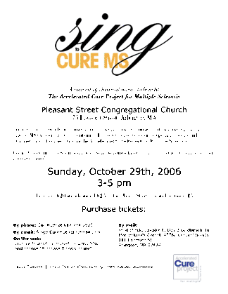 Sing to Cure MS poster